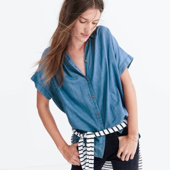Madewell Tops - Madewell NWT Central Button Front Chambray Shirt